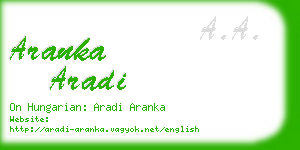 aranka aradi business card